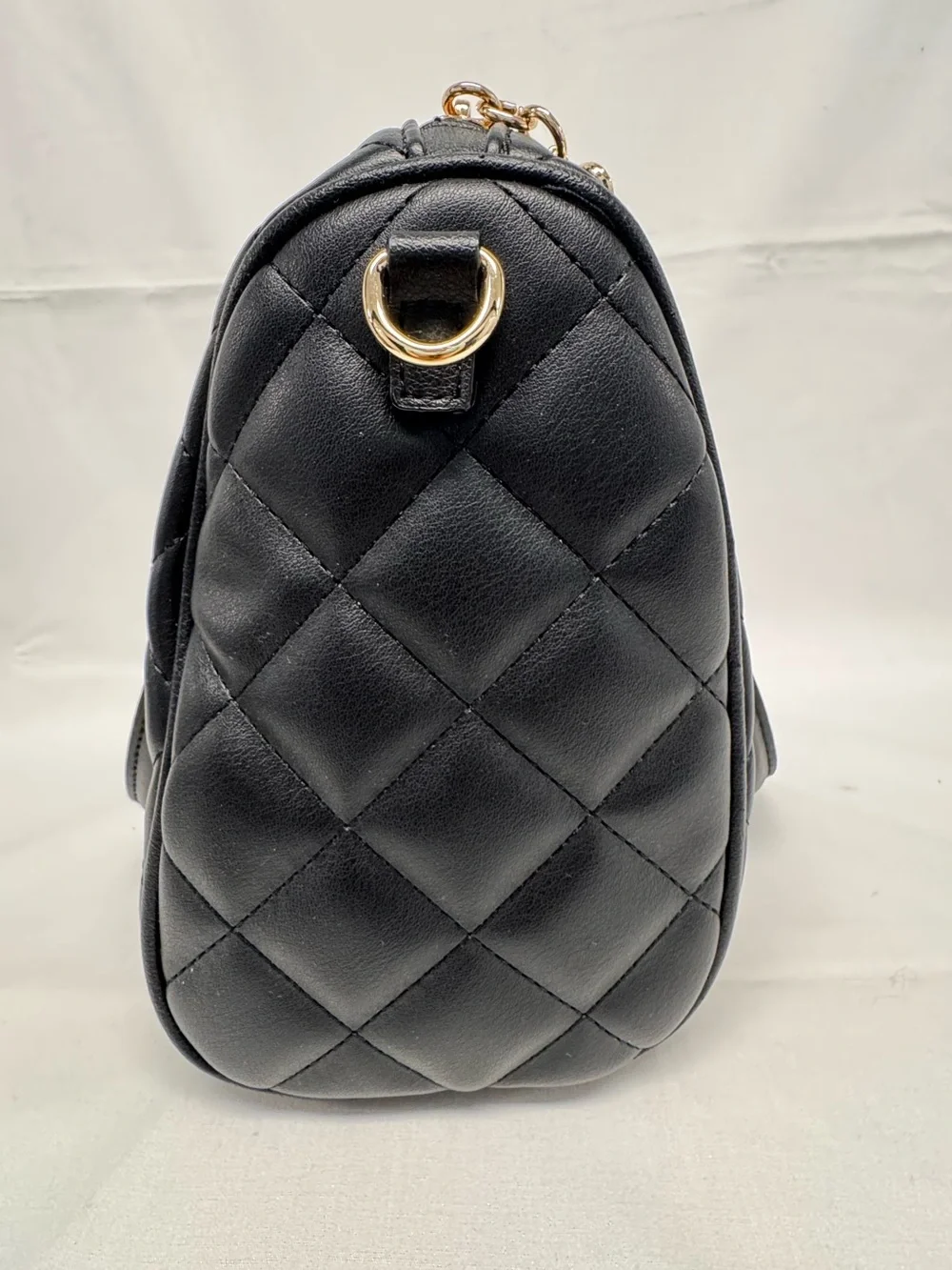 Juicy Couture Black Quilted Satchel Charms Gold Hardware Cute